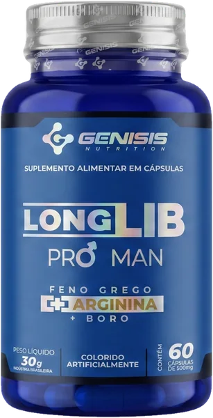 Pote de LongLib Pro Man com 60 cápsulas